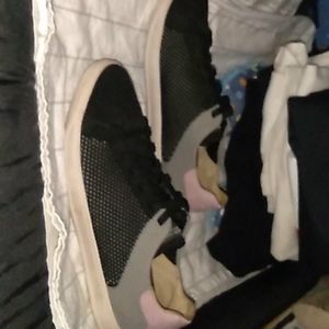 Black, grey, and pink Mark Nason Shoes